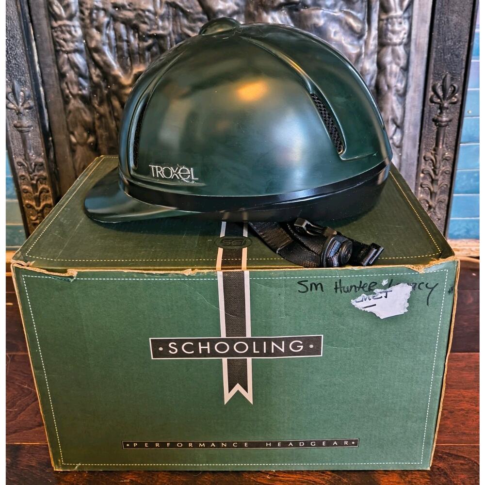 Troxel Legacy Gold-Duratec Equestrian Schooling Helmet - Hunter Green - Sz Small